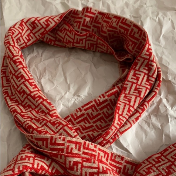 Fendi Orange Resort Wear Pencil Scarf - Picture 11 of 11